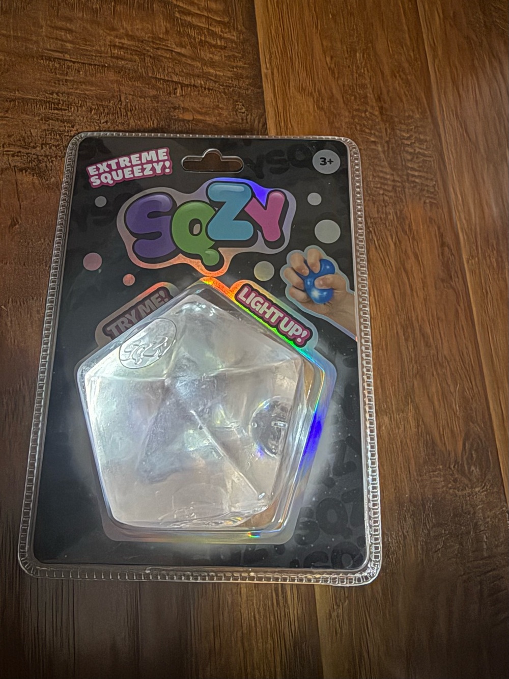 Light-Up Clear Squeeze Toy - Transparent Stress Reliever